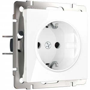 Werkel мех. роз. СУ 1 мест. 16A земля (белая)  (WL01-SKG-01-IP20 a028829)W1171001 a051127