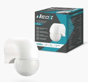 ASD/NEOX датчик движения ИК ДД 10Б 1200W, 12м, 180гр. IP44 белый 2205