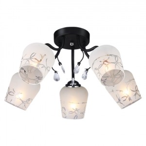 Lumin'arte люстра LUCKY E27x5x60W металл,стекло 480x240 черный LUCKY-CL60E14x5BL