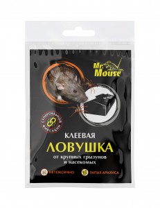 От грызунов ловушка клеевая ДОМИК черный 1шт (40гр.) 35*21см. Mr.Mouse AR-5169