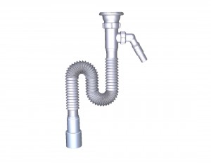 Aquant Гофросифон 1 1/2"*40/50 с отводом д/стиральной машины с нерж. решеткой, F303-60-MR (F303-60)