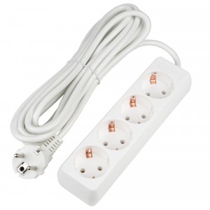 Uniel Ultra сет.удлинитель ПВС 3x0.75 4 роз. 5м 16A белый, земля S-GCU4-5 WHITE UL-00010007