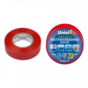 Uniel Изолента ПВХ 19/20 красная UIT-135P 20/19/01 RED
