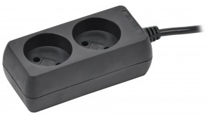 IEK Cет.удлинитель ПВС 2х0.75 2 роз. 3м 10А черный  WYP10-06-02-03-K02