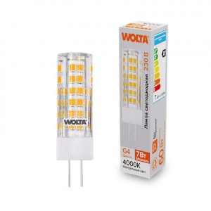 WOLTA лампа св/д JC G4 220V капсульная 7W(600lm) 4000K 4K керамика WSTD-JC-220V7W4KG4-C