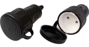 Bylectrica штепсель (разъем) с загл. каучук 2P 1x16А 220-240V IP44 Р16-389
