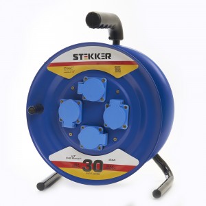 STEKKER Professional силовой удл. на катуш. металл 4 роз. земля КГ 3х2.5 30м IP44 PRF02-41-30 39296