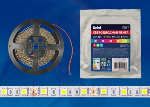Uniel лента св/д 12V 7.2W/m 30LED/m 10мм IP20 ULS-M22-5050, RGB (интерьерная) 5м, 2112
