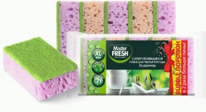 Губки для мытья посуды XL bubble-поролон, 5шт. микс яркие цвета ,С0006055 Master FRESH
