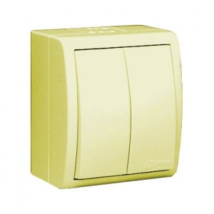 Simon 15 Aqua выкл. ОУ 1 мест. 2 кл. сл. кость (поликарб. осн., IP54) 1594398-031