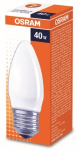 OSRAM B E27 40W свеча матовая 4008321411365