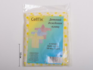 CELLTIX  Дождевик детский (плащ) 83*54см, EVA, 100мкр., 3 цвета в горошек