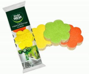 Губки для посуды FLOWER, 3 шт.,С0006160 Master FRESH