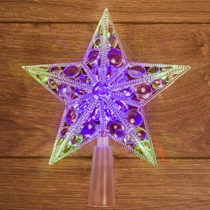 Фигура новогод. "Звезда 5-ти конечная" на елку, 10LED RGB 17см   501-002 Neon Night