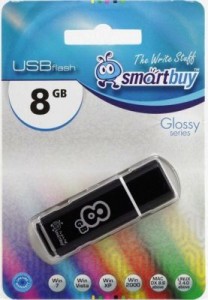 Флэш-диск (флэшка) USB  8Gb SmartBuy Glossy Black (SB8GBGS-K)