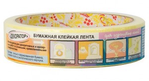Малярная лента (крепп скотч) 25/10, желтый, Kroll "Декоратор" д/изогнутых линий