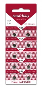 Э/п Smartbuy часовая AG4-10B G4 (377) LR626, LR66 BL10 (100/2000)  (SBBB-AG4-10B)