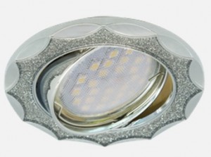 Ecola DL36 MR16 GU5.3 св-к литой поворот.Звезда под стекл.Серебряный блеск/Хром 22x84 FS1613EFY