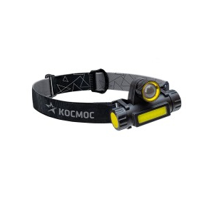 Космос фонарь налобный H103WLith (лит.акк.3,7V1,2Ah) 1св/д XPE 3W+COB 3W,180lm+180lm з/у micro USB (2 шт.)