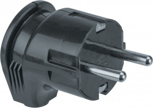 Navigator вилка угловая 16А земля черная NCA-PL04-16A-E-BL 61363