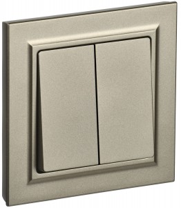 IEK BRITE выкл. СУ 2 кл. 10А, 230В, шампань ВСР10-2-0-БрШ BR-V20-0-10-K37-F