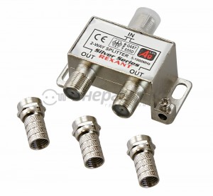 Rexant splitter (делитель) на 2TV +3 штF   Silver в коробке 05-6101