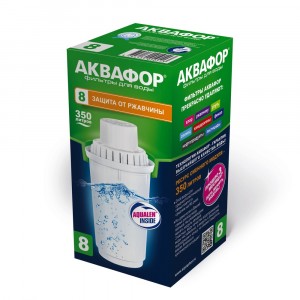 Модуль сменный/кассета фильтр. Аквафор В8, 1шт/уп (защита от ржавчины и хлора), ресурс 350л, 517319