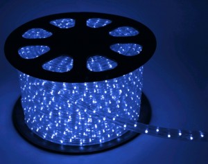 Дюралайт (бухта) KOC-DL-2W13-B,24LED/m,13мм,синий 100м, цена за1м, фиксинг(2W), резка 2м IP54 Космос