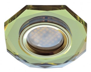 Ecola DL1652 MR16 GU5.3 св-к  Стекло 8-угольник Золото/Золото 25x90 FG1652EFF