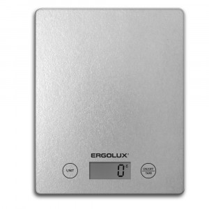 Весы кухон. эл. ERGOLUX ELX-SK02-С03 серые, до 5 кг, 20*14см, ЖК дисплей, 1xCR2032  84621