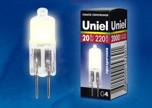 Uniel JC G4 220V 20W прозрачная JC-220/20/G4 CL