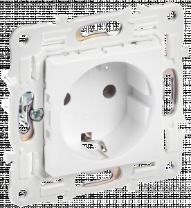 IEK SKANDY мех. роз. СУ 1 мест. 16А (земля) арктический белый SK-R05W SK-R11-16-K01