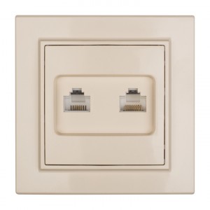 EKF Минск Розетка RJ-45 2-местная СП беж. ERK02-035-20