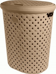 Корзина д/белья с крышкой Rattan 42л(415х330х510мм),шоколадный PT408711015 Plast Team(аналог 700673)