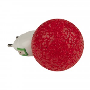 Uniel DTL-309 ночник 0.1W 1LED Шар красный/RED, 220V, пластик, с выкл, BL