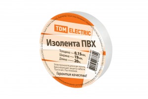 TDM Изолента ПВХ 19/20 белая (10!) SQ0526-0001