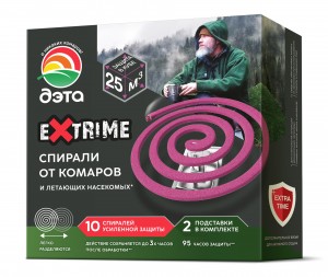 ДЭТА EXTRIME Спирали усиленные От комаров 10шт/уп, цена за уп розовые (Россия)