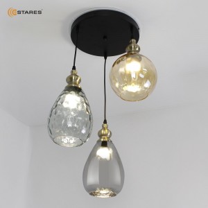 Estares св-к декор. накл ZAR round 1R2OV 3xE27 max. 25w 450x1100 черный/золотой/прозрачный