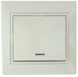 Lezard Мира выкл. СУ 1 кл. 10А (инд.) крем. (корпус PC) 701-0303-111