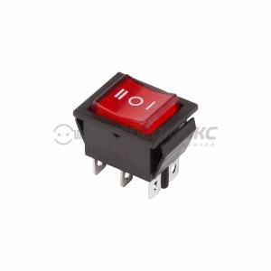 REXANT выкл. клавишный 250V 15А (6с) ON-OFF-ON красный инд. и нейтрал.(RWB-509, SC-767)(10!),36-2390