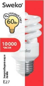 Sweko SP E14 12W 2700 97х50(T2) (800lm) 2K CFL-SF2-12W-827-E14-8 картон 38221