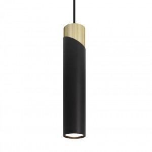 WOLTA св-к подвесной DOLCE IP20 под лампу GU10 Чёрный/золото D55x300 WSL-GU10/P06BG