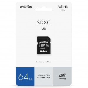 Флэш-карта (памяти) SDXC Smartbuy 64GB Class10 U3 (SB64GBSDXC10U3)