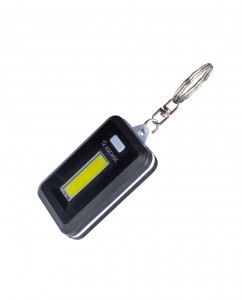 Космос фонарь брелок KOC203B 1xR03(ААА) 1св/д COB 1W,80lm,10м2,ABS,чёрный,кольцо для ключ,IP53