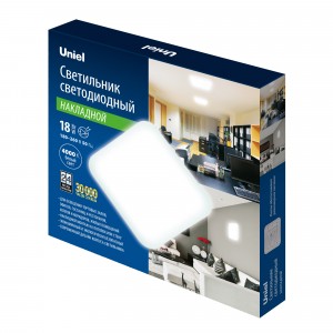 Uniel св-к св/д накладной 18W(1500lm) 4000K 4K 270x270x55 белый/сталь ULI-B322 18W/4000K/27 QUATRO-2