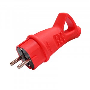 UNIVersal вилка угловая с кольцом каучук (красный) 2Р+РЕ 1х16А 220-240V IP44 3071 (РФ)