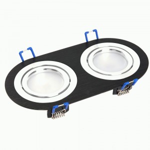 Feron св-к встр.овал 2хMR16 G5.3 черный-хром металл поворотный 175х25 DL2812 48462
