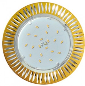 Ecola GX53 H4 DL5383 св-к Рифленые реснички Матовое Золото/Алюм. 20x110 FG5383ECB