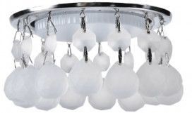 Ecola GX53 H4 5346 св-к Стекло Круг Больш. хрусталики Прямой подвес Матовый/Хром 90x110 FH53RVECB