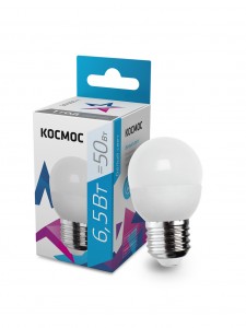 Космос шар  E27 6,5W (6W) (480lm) 4500K 4K матов. 82x45 LkecLED6.5wGL45E2745